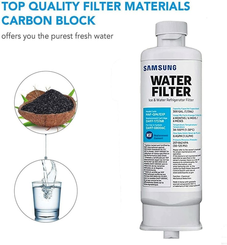 2 Pack Samsung DA97-17376B HAF-QIN Refrigerator Water Filter DA97-08006C Sealed gallery