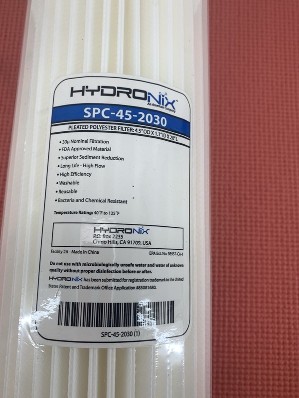 SPC-25-2030 Universal Whole House Sediment Pleated Water Filter, Washable 4X20 gallery