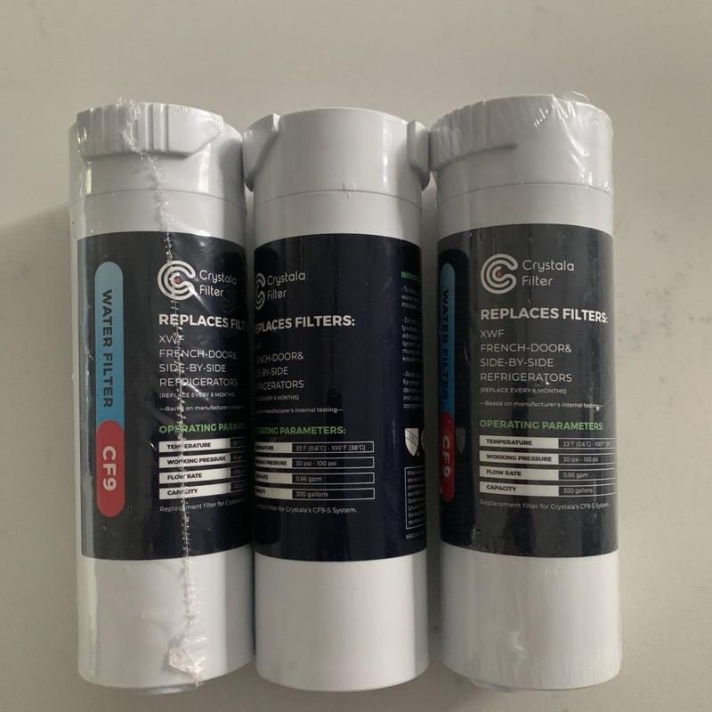 Lot of 3 CRYSTALA CF9 Refrigerator Water Filter For GE/XWF Replacement