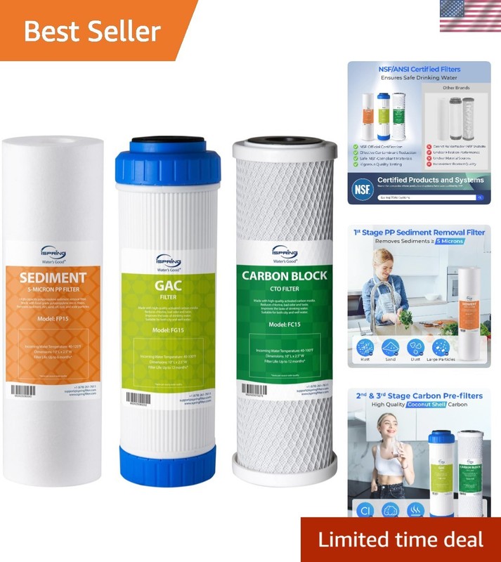 F3 6- Prefilter Water Filter for Standard Undersink/Reverse Osmosis RO Systems
