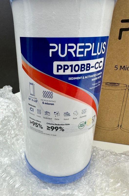 x4 PUREPLUS 5 Micron 10" x 4.5" Whole House Sediment & Carbon Water Filter gallery