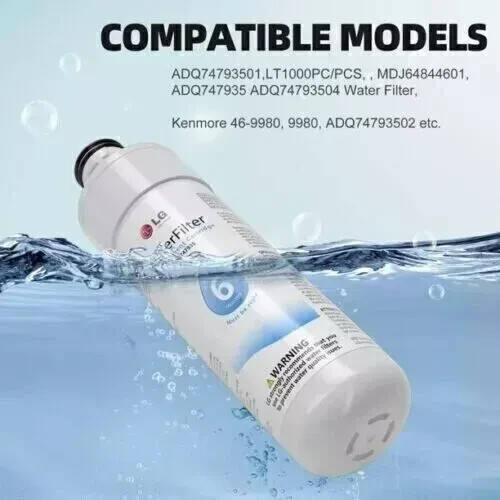 6 Pack Replacement Fridge Refrigerator Ice Water Filter LG LT1000P ADQ747935 F-1 gallery