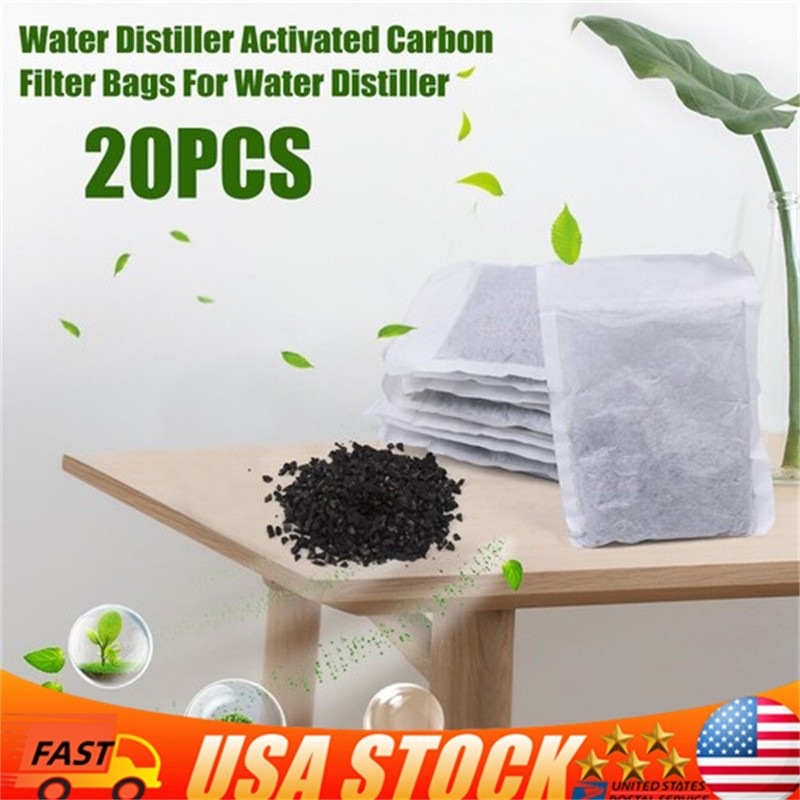 Activated Charcoal Carbon Filter in 20 Bags Packs For Pure Water Distiller SALE