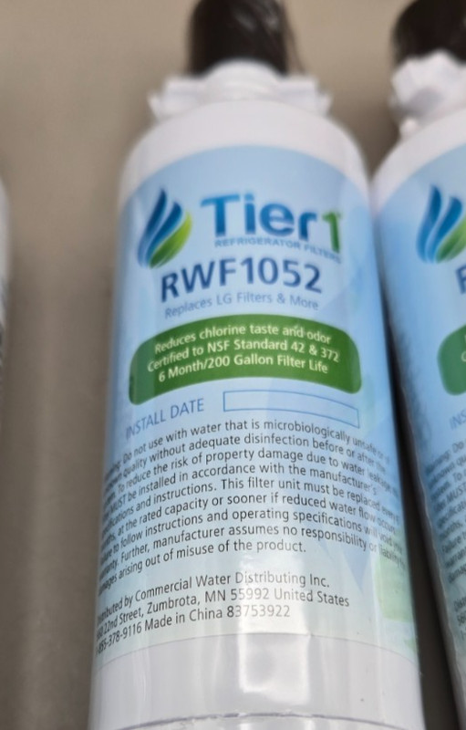 Tier1 LG Refrigerator Water Ice and Air Filter 3 Pack Combo RWF1052 & RAF1140 gallery