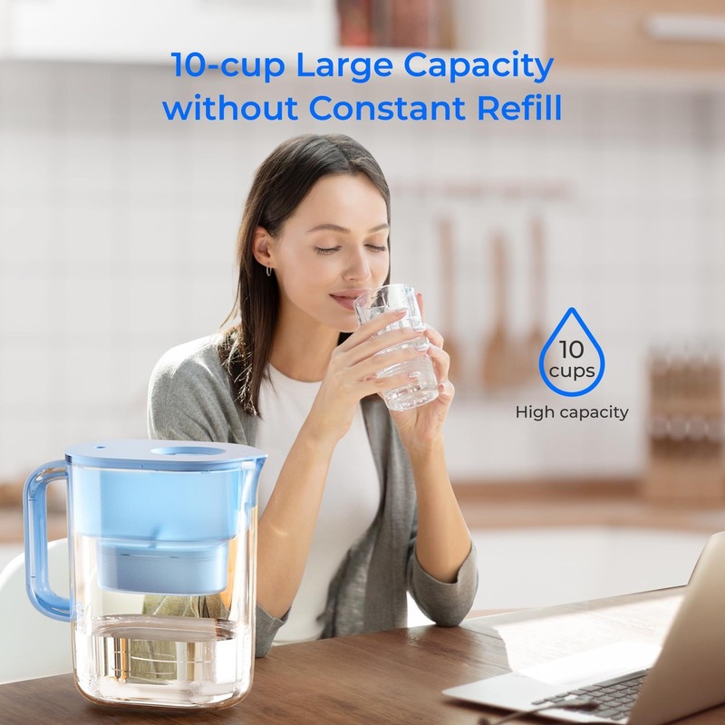 Waterdrop 10-Cup Water Filter Pitcher, 200-Gallon Long-Life, NSF Certified gallery