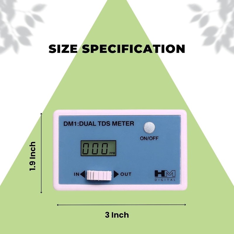 In-Line Dual TDS Monitor, 0-9990 ppm Range, +/- 2% Readout Accuracy,Blue & White gallery
