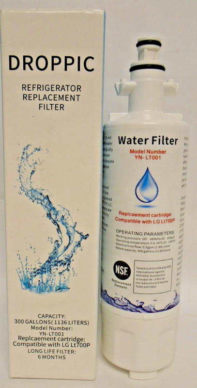 DROPPIC Refrigerator Water Filter YN-LT001 For LG & For Kenmore Select Models