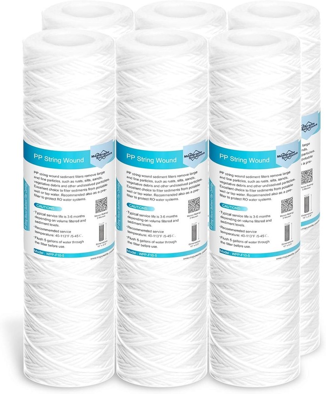 Universal 5-Micron Sediment Filter Cartridges - 6 Pack for Home Water Systems gallery