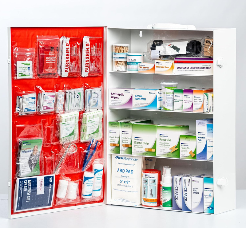 4-Shelf Metal 1St Aid Cabinet Class B, Large Capacity First Aid Wall Mount Medic
