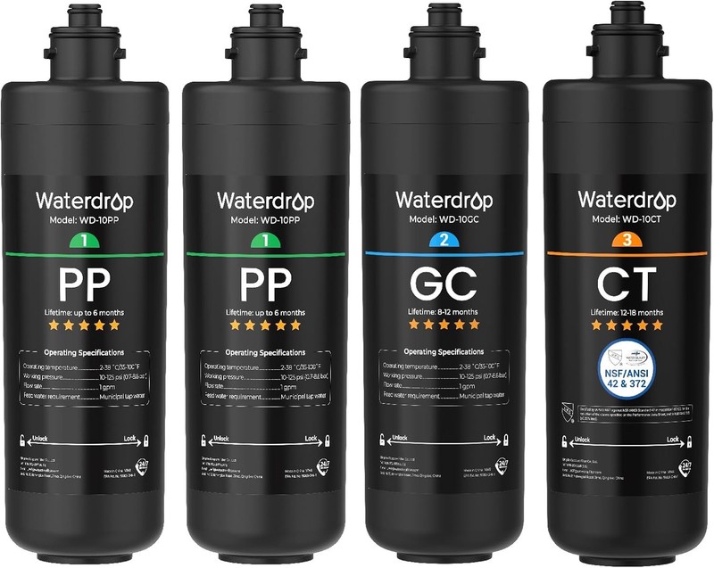 Waterdrop 3-Stage Replacement Under Sink Water Filter for Waterdrop TSA&TSB(4)