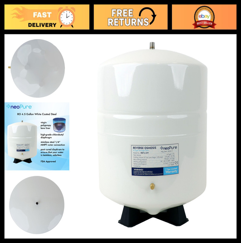 4.5 Gallon Reverse Osmosis Water Storage Tank – Durable Steel, Corrosion Resista
