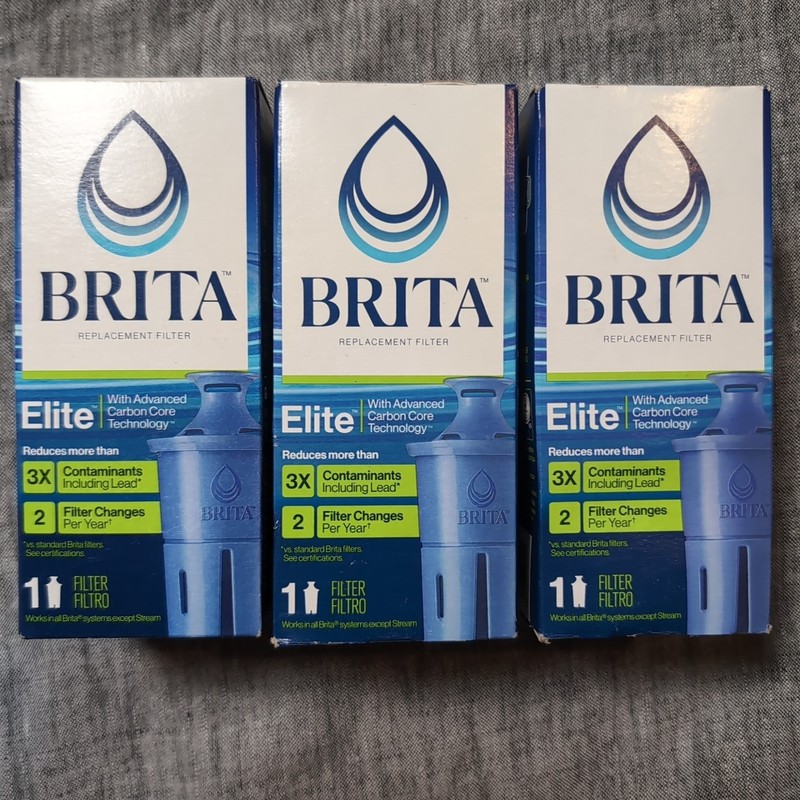3-Pack BRITA ELITE Replacement Filter 6 Month (BRAND NEW FACTORY SEALED IN BOX)