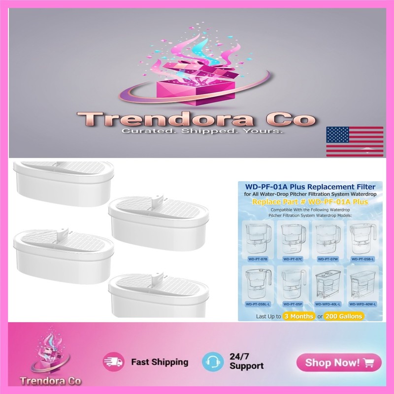 Advanced 4-Pack Water Filters for Water-Drop Systems – Up to 3 Freshness