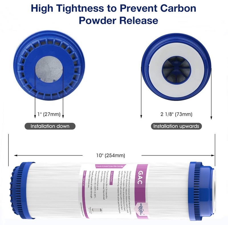 1-50 Pack 5 Micron 10x2.5" Granular Activated Carbon GAC Water Filter Cartridges gallery