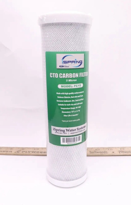 iSpring Carbon Block Filter Cartridge 5 Microns 10″ x 2-1/2″ FC15