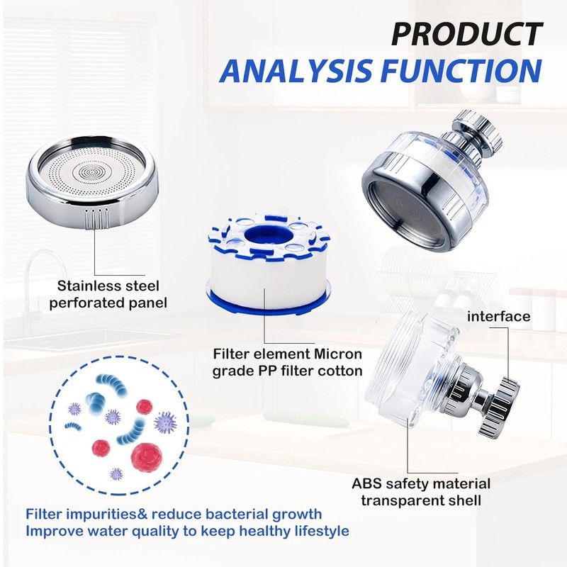 360° Faucet Water Filter Tap Filtration Kitchen Sink Mount Purifier System US gallery