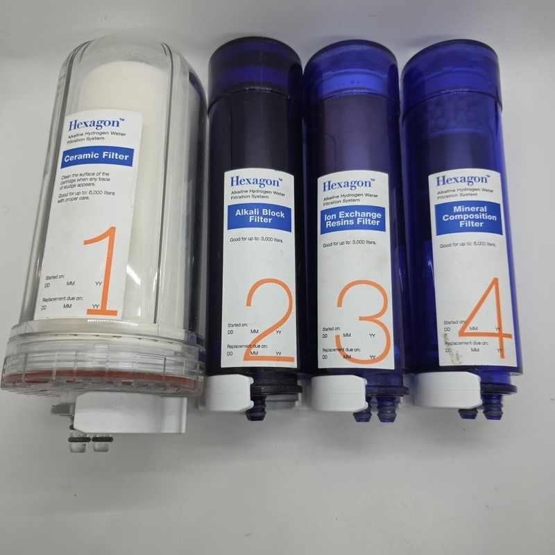 Hexagon 4 Stage Water Filter Set Model 48116 Ceramic Ion Alkali Mineral