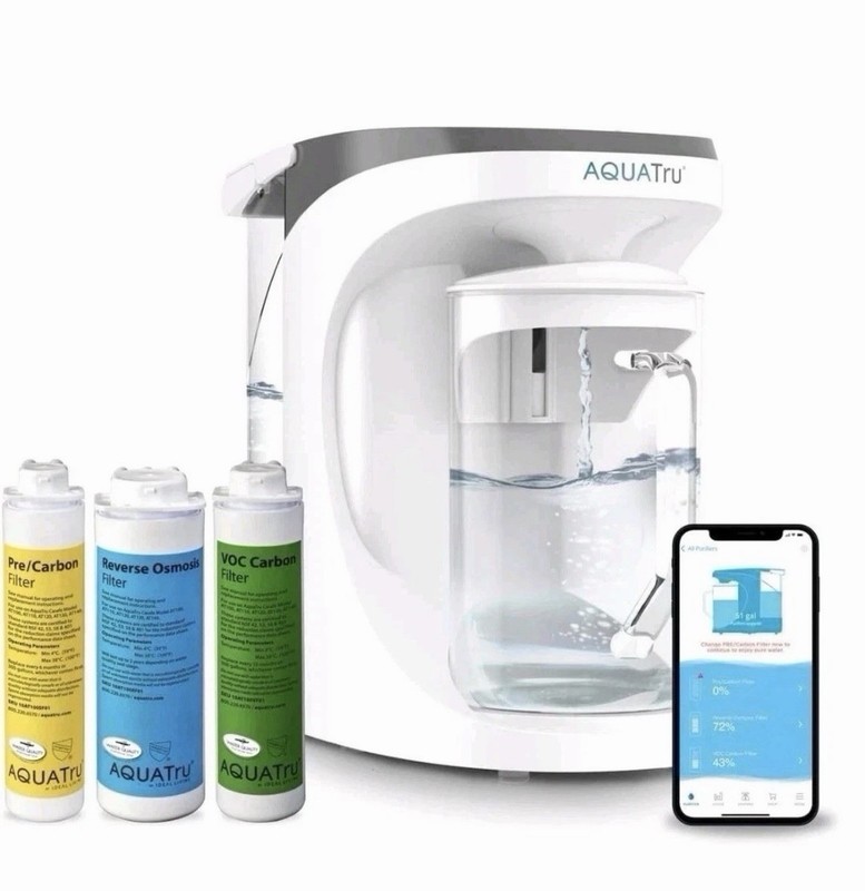 AquaTru Carafe ALKALINE Smart WIFI Countertop RO Water Purifier 4-Stage *NEW*