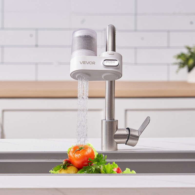 VEVOR Faucet Mount Water Filters Sink Water Purifier for Kitchen White Vertical gallery