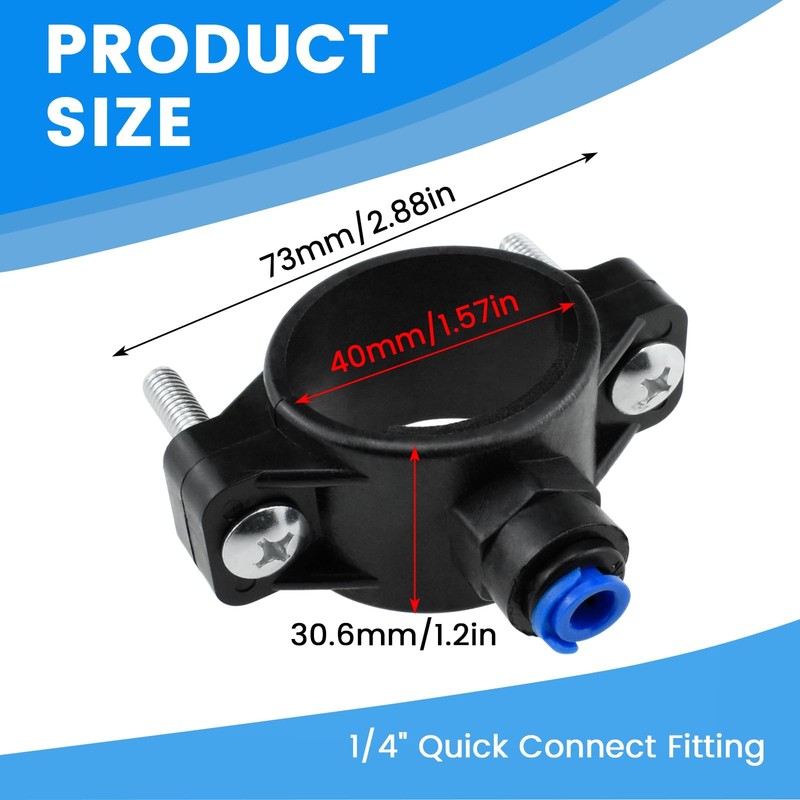 1Pack Drain Saddle Valve with 1/4" Quick Connect Plastic Water Filters Valve ... gallery
