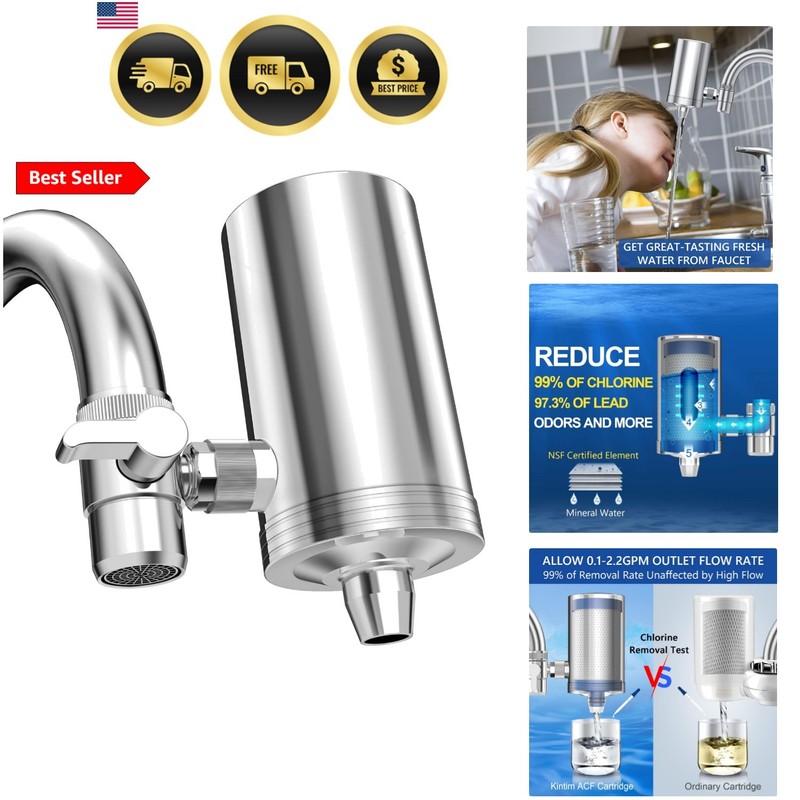 1200 Gallons Faucet Water Filter, 2.2 GPM Outlet Flow Rate Tap Water Filter, …
