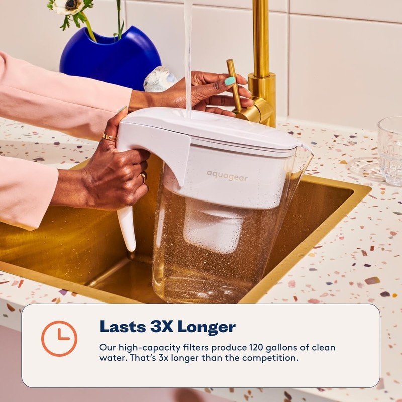 Water Filter Pitcher – Lead, Chlorine, PFOA/PFOS, Microplastics Filter, 0 Cup... gallery