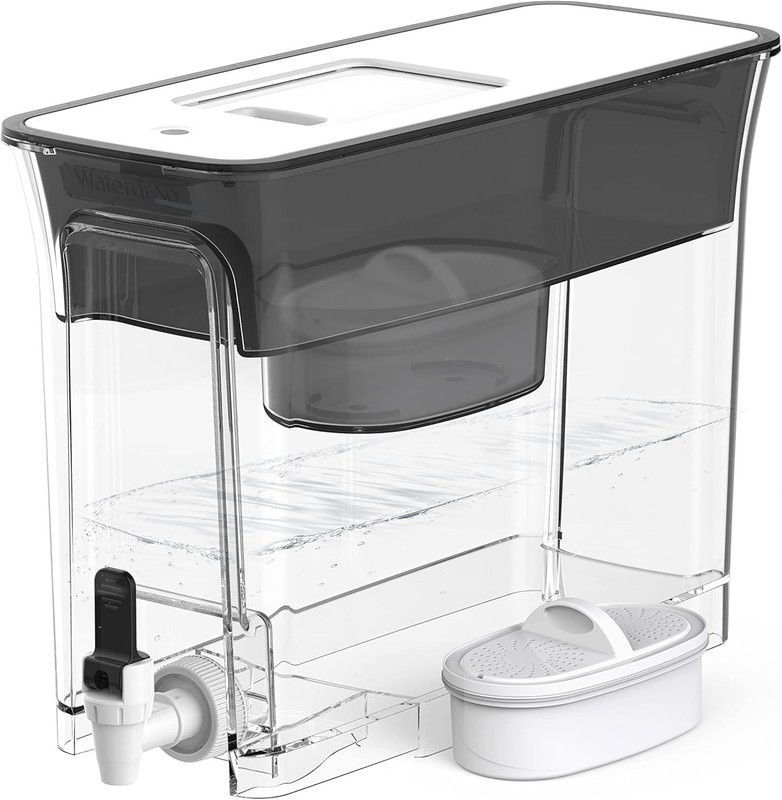 35-Cup Slim Water Filter Dispenser 200-Gallon Long-Life Black