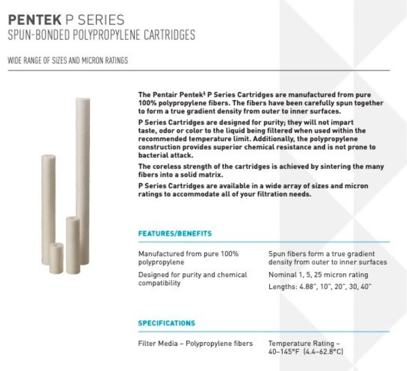 Pentair P5 Sediment Water Filter, 10-Inch, Under Sink Spun-Bonded Polypropyle... gallery