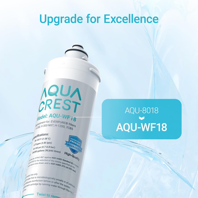 AQUACREST H-300 Under Sink Water Filter, NSF/ANSI 42 Certified, 24K Gallons gallery