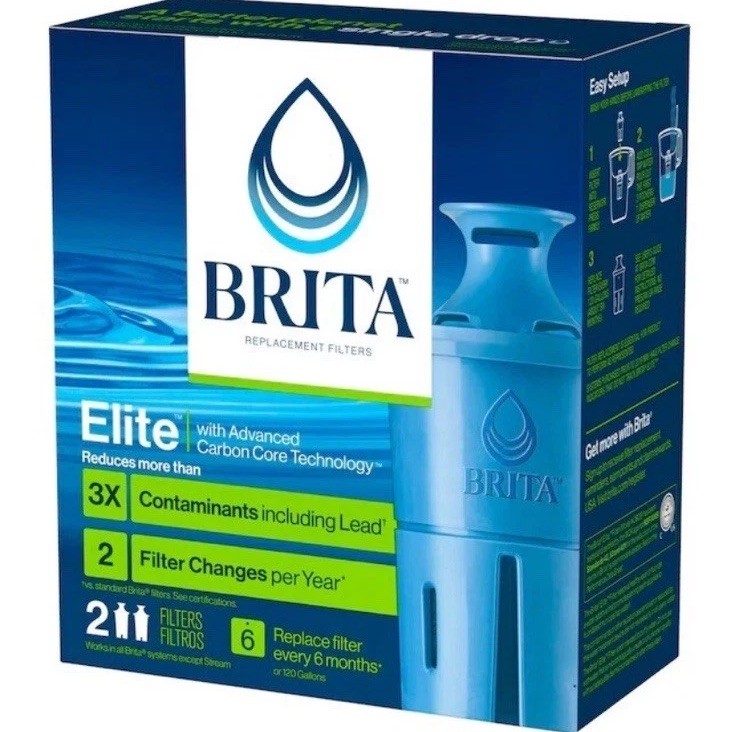 Brita Longlast Replacement Filters for Pitchers Dispensers – 2 Count