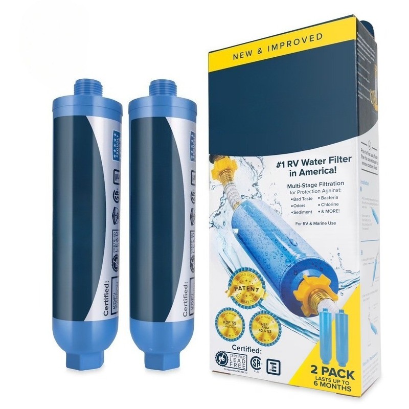 RV Water Filter, 6-Step Water Filtration – 2-Pack, Blue (40045)