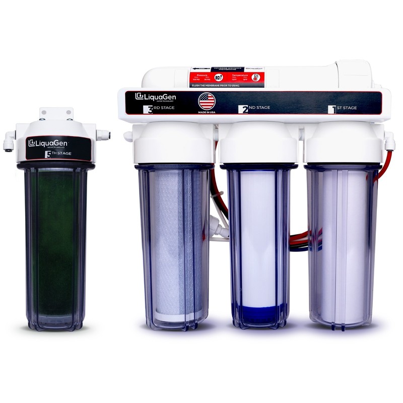 LiquaGen 5 Stage Premium 100 GPD RO/DI Water Filter System – Zero TDS