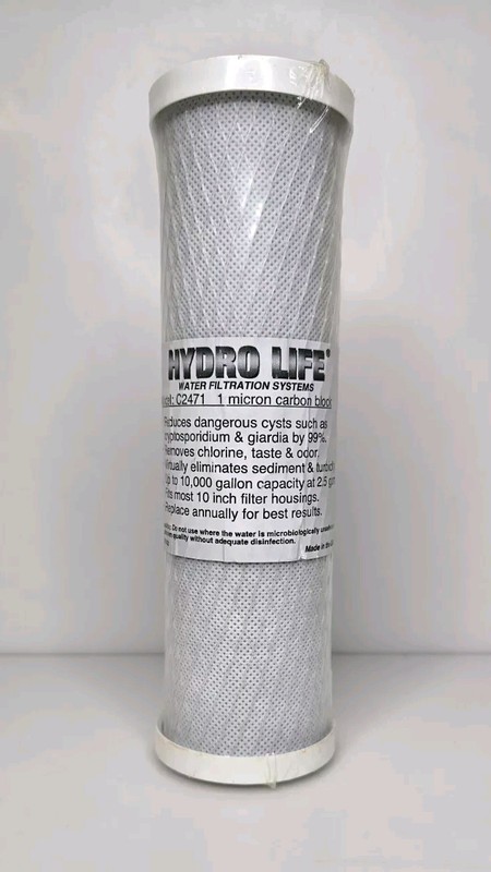 Hydro Life C-2471 52418 Replacement Filter Cartridge 1 Micron Carbon Block NEW