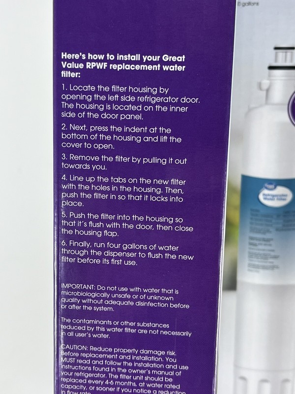 (4) Great Value Refrigerator Water Filter Replaces GE Model RPWF 6months 300 gal gallery
