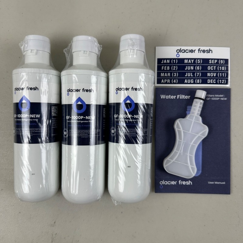 3 PACK GLACIER FRESH GF-1000P-NEW LT1000PC Replacement Refrigerator Water Filter