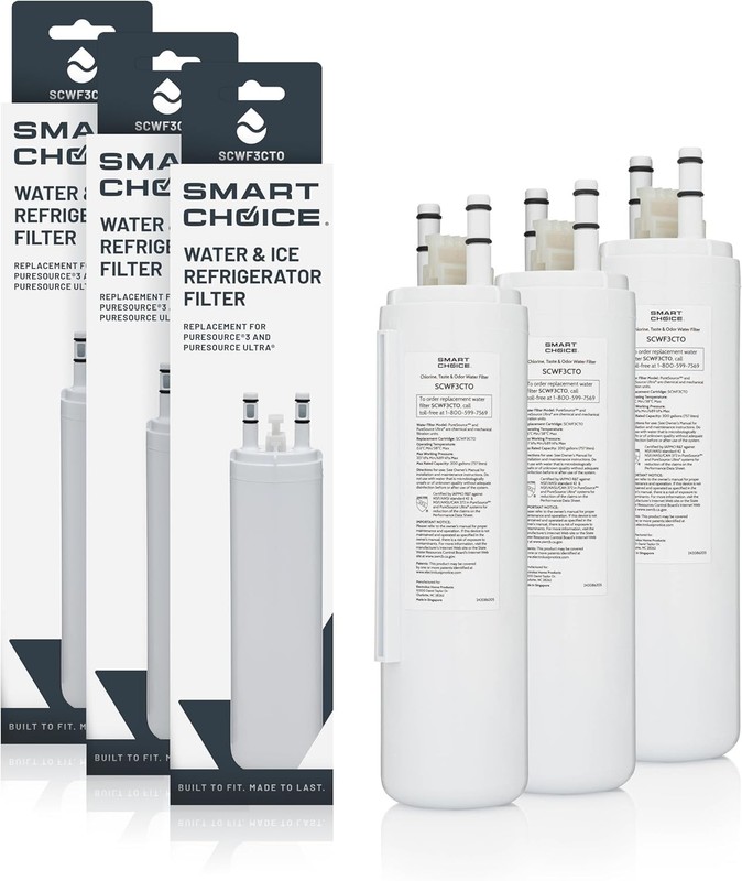 3-Pack Smart Choice Genuine Refrigerator Ice Filter for Frigidaire SCWF3CTO3PK