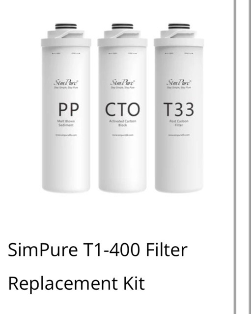 SimPure T1-400UV Tankless Reverse Osmosis Water Filter Cartridge Replacement Kit