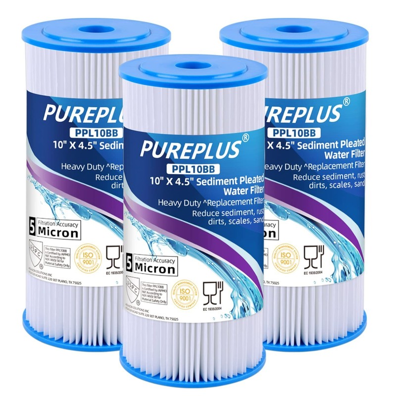 10″ x 4.5″ Whole House Pleated Sediment Filter for Well Water, Fit for GE FXHSC