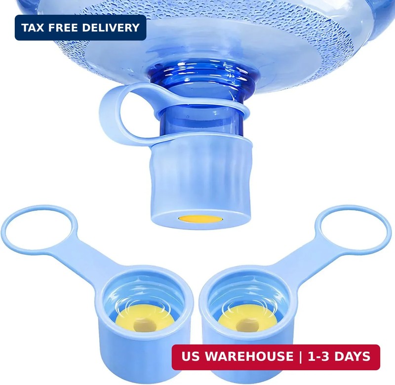 RealPlus 3-Pack Silicone 5 Gallon Water Jug Cap, Reusable Lids for 2/3/4/5 Gal B