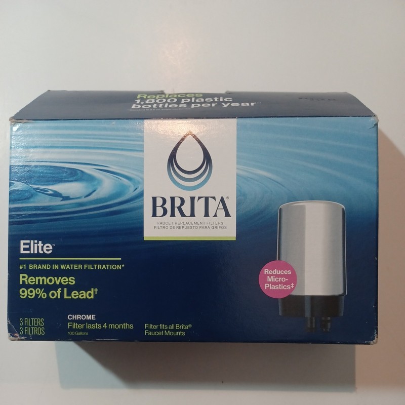 1 Box BRITA Elite Replacement Faucet Filters – CHROME – 3 Filters