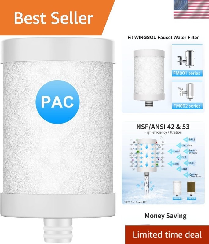 Carbon Fiber Faucet Filter Cartridge – Easy Installation, 1 Pack, NSF Certified