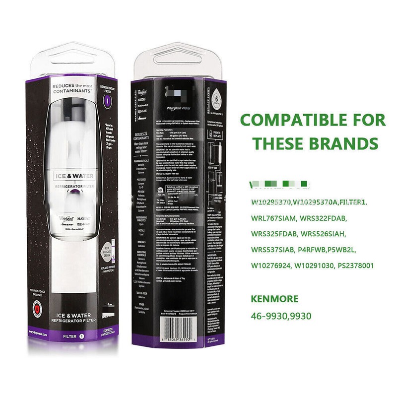 New 2Pack Replacement ΕDR1RXD1 Refrigerator Ice & Water Filter 1 Sealed Home US gallery