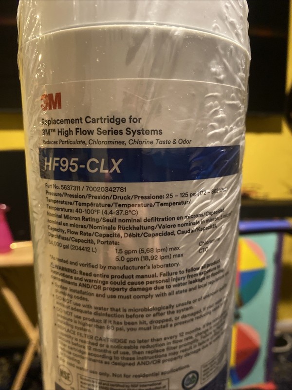 3M Hf95-Clx Quick-Connect Filter, 5 Gpm, 51/8 In Dia