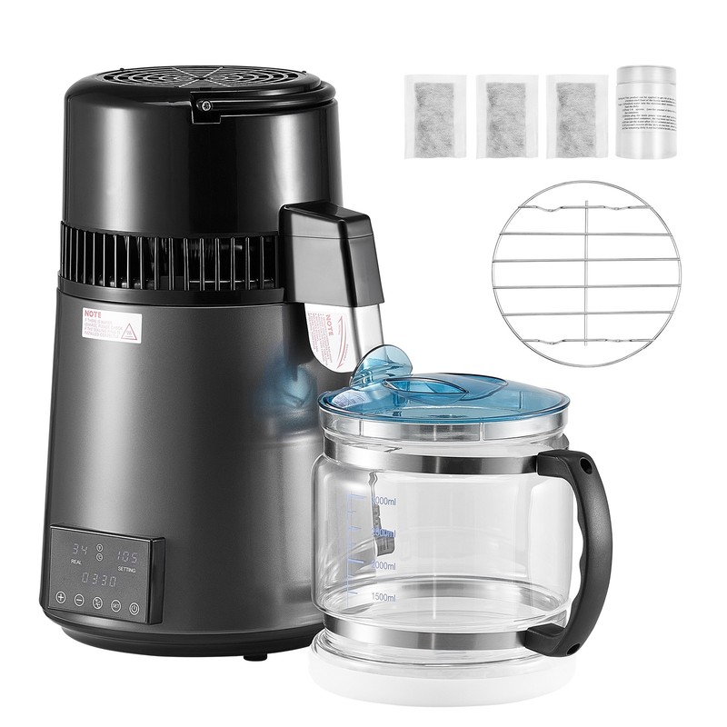 Uimoso 4L Countertop Water Purifier Machine1750W Stainless Steel Glass Container