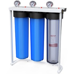 3 Stage 20 Inch Whole House Water Filter System Housing + 3 Set Filter Cartridge