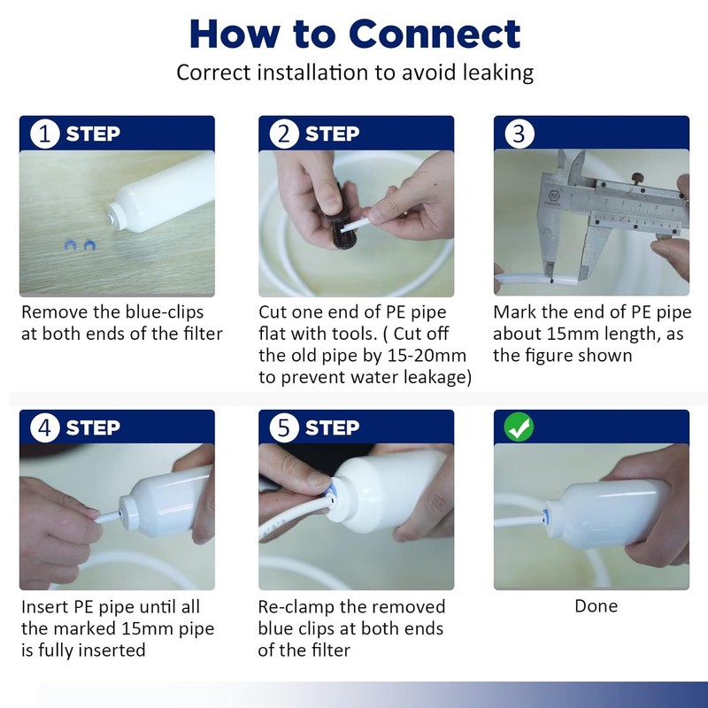 1-100PCS Post Carbon Inline Water Filter 1/4" Quick Connect for Fridge RO System gallery