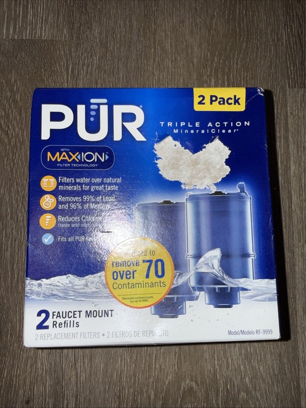 Pur Plus Mineral Core Faucet Mount Replacement Water Filter 2-Pack SEALED