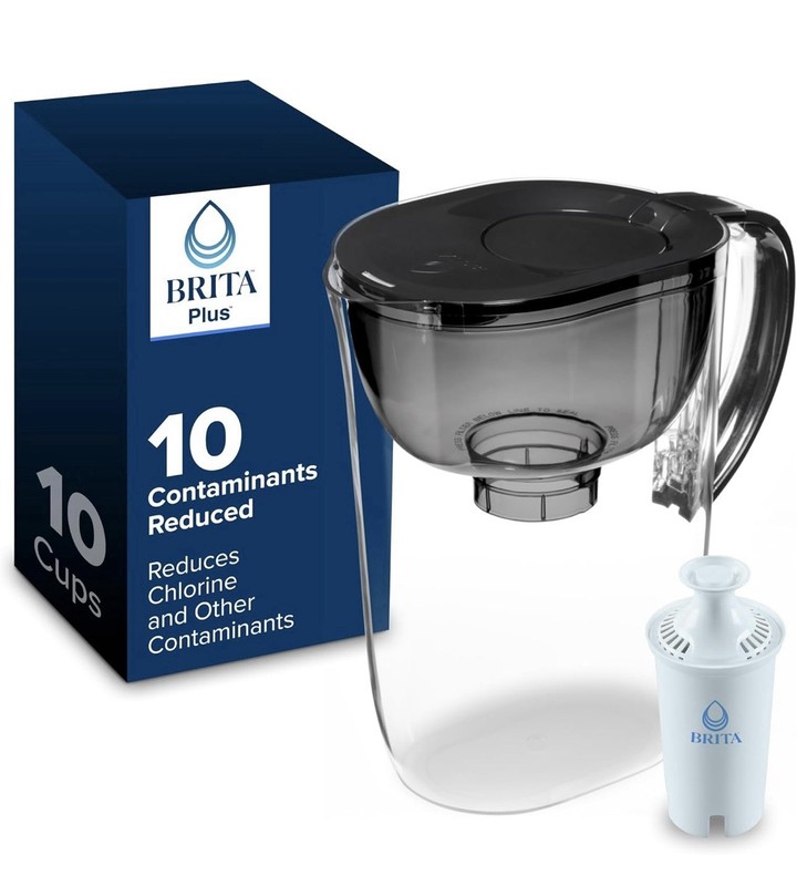 Brita Large Water Filter Pitcher for Tap and Drinking Water, 10-Cup, Black gallery