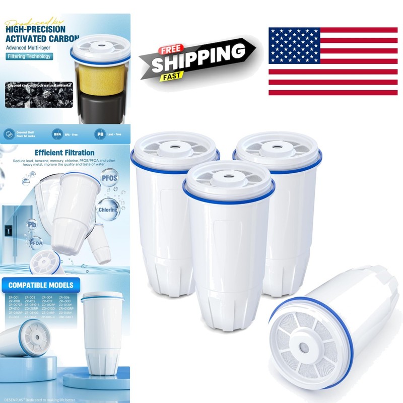 Multi Stage Water Filter Set of 4 Reduces Lead Chromium PFOA PFOS Contaminants