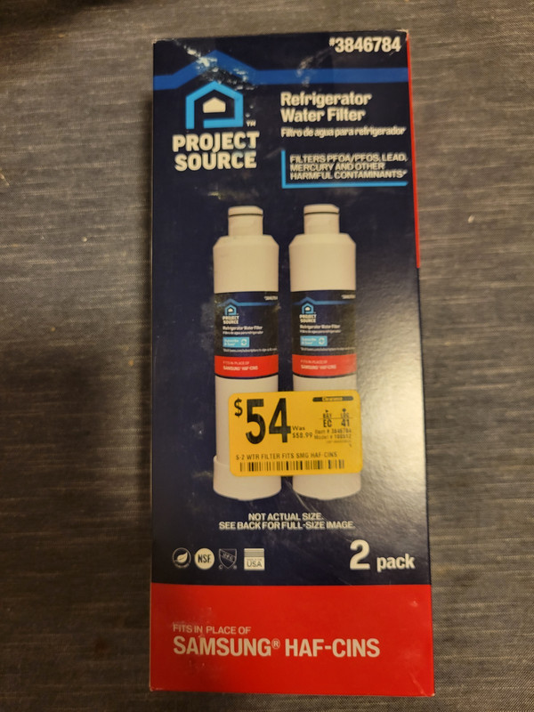 Project Source 2-Pack 6-Month Twist Refrigerator Water Filter S-2-2 #3846784
